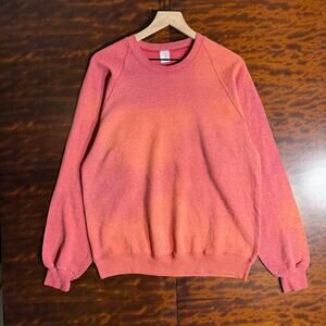 80s Mens Faded Coral Pink Jerzees Crewneck X-L